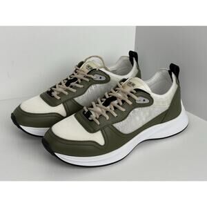 Dior Men’s Sneakers with Green Leather Accents, Size 42